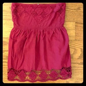 Maurices -Maroon Strapless top size XL